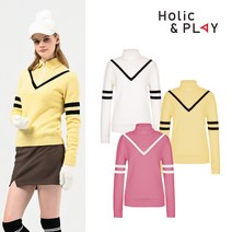 홀릭앤플레이 여성 카라 방풍 니트스웨터 HB4WSW003