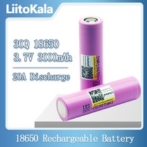 호환용 호완제품 보조 LiitoKala-100% 오리지널 리튬 INR18650 충전용 배터리 3.7V 18650 3000mAh 30Q li-ion, CHINA, 4pcs, 4.4pcs