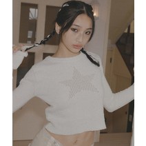 익스파이어드걸 스타 그런지 니트 아이보리