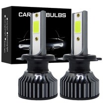 2PCS P1 미니 Led 자동차 헤드 라이트 H7 LED H4 전구 H8 H1 H3 H11 HB3 9005 HB4 9006 880 881 자동 램프 안개등 스 블루 화이트 옐로우, 6000K 화이트