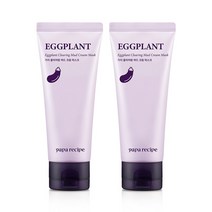 파파레서피 가지 클리어링 머드 크림 마스크 100ml 2개 [증정] 봄비 펩타 앰플 마스크팩 2매, 1세트