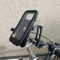 디펜코 오토바이 핸드폰거치대 자전거 방수케이스 배달 퀵 전용거치대, 블랙