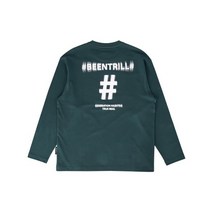 BEENTRILL 해시태그 롱슬리브 티셔츠 다크그린