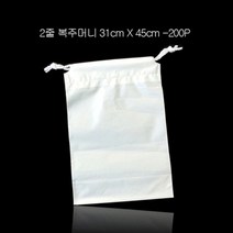 [잡화만세]두줄 PE 비닐 쇼핑백 복주머니 31X45cm 0.09mm 200P##*boba126, 하나뿐인 본상품선택, 1개