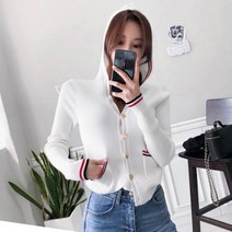 두꺼운 라운드넥 자켓 가디건 단색 니트 스웨터 루즈 슬림 코트 상의 가을 겨울