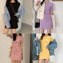 캐주얼 여행 데이트 심플 데일리 베이직 미니 원피스