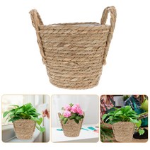 대형 유리 화병 Rattan Storage Basket Round Glass Rustic Flower Pot Outdoor Planters Woven, 03 16X16X16CM