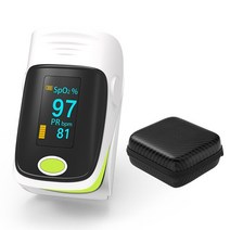 산소농도측정기 산소 농도 일산화탄소 공기질 미세먼지 이산화탄소 측정기맥박 산소 농도계 OLED 혈액 포화, Green with case_8