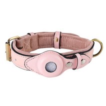 Airtag 큰 작은 럭셔리 디자이너 추적기 개 목걸이 가죽 칼라 액세서리 Doberman 내구성 야외 최신, 04 분홍색_02 M