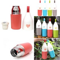 회사 여직원 단체선물용 하트 손잡이 보온병 등산, 상세페이지 참조