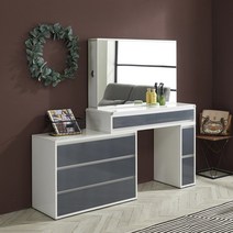 루나 LPM 인출식 확장형 화장대 수납 거울 폭조절 가능 3color(하이그로시), 그레이