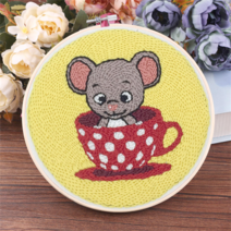 오꿈 펀치니들 패키지 자수 수예 kit, 숨바꼭질, 15cm, 1개