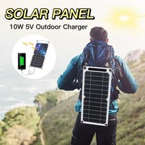 태양광 패널 인버터 설치 태양열 USB 10W 5V 고전력 야외 방수 하이킹 캠핑 휴대용 셀 보조베터리 배터리 열 충전기 핸드폰, 6W