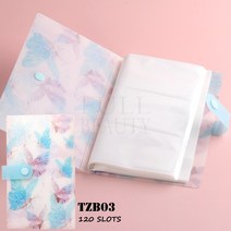 스티커보관 다이어리 씰스티커 포토카드 보관 정리 파일 바인더 스티커북 120 슬롯 네일 앨범 슬라이더 용 빈 스토리지 북 물 데칼 수집 매니큐어 선반 디스플레이 도 413EA 5, 02 TZB03