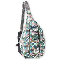 KAVU 오리지널 로프 슬링백 크로스바디 제트 블랙, One Size, Coastal Blocks