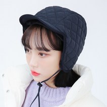 팸드님 다이아몬드 누빔 귀달이모자 방한모 겨울 퍼 안감 고소모