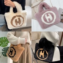 H로고 페이크퍼 토트백 크로스백 숄더백 퍼가방 털가방 여성 핸드백 데일리
