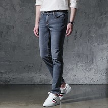 4컬러 슬라브데님 슬림일자 히든밴딩 청바지