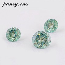 PANSYSEN 프로모션 1CT 6.5MM 블루 그린 진짜 모이사나이트 VVS1 3EX 컷 느슨한 보석 DIY 쥬얼리 액세서리 GRA 도매