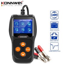 konnwei kw600 12v 자동차 배터리 테스터 100 2000cca 자동차 용 12 볼트 배터리 도구 빠른 크랭킹 충전 진단, 없음