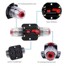 100A 80A 60A 50A 40A 30A 20A 12V / 24V 48V DC 재설정 가능 회로 차단기 태양 광전지 커넥터용 보험, 05 80A