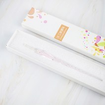 크리스탈 유리 펜 1세트 거울 딥펜 드로잉 글라스펜, 핑크