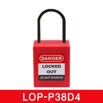 LOTO SAFE 나일론 절연 미니 안전 잠금 자물쇠 LOP-P38D4, 개별키(KD), 레드(Red)
