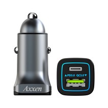 25W 차량용 듀얼 포트 LED 초고속 급속충전기 2포트 USB A+PD3.0 C타입 PPS 스마트폰 노트북 패드 탭 맥북 충전 전차종 호환, 듀얼 25W 차량용 충전기