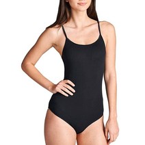 할리우드 스타 패션 스냅 크로치 얇은 스트랩 레오타드 바디수트 캐미솔, Large, Black