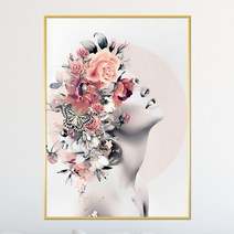 아트블루 꽃의 여인 인물 추상화 북유럽 감성 그림 인테리어 액자, 1_꽃의 여인 C