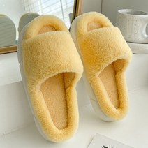 감성갤러리 EVA 오픈토 키높이 겨울 털 슬리퍼 캠핑용 사무실용 거실화 S-S009