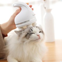 Garrl 애완동물 강아지&고양이 헤어 브러쉬 다기능 자동 두피 마사지기 충전식 화이트 1개