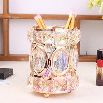 화장품정리대 진열장 정리함 케이스 립스틱 거치대 크리스탈 메이크업 주최자 금속 보관 상자 유럽 스타일 눈썹 연필 홀더 메이크업 브러쉬 홀더 화장품 주최자, k 12.5x10x10cm