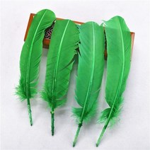 인테리어 조화 깃털 크리스마스 장식용 긴 칠면조 DIY 머리띠 크리에이티브 레저 웨딩 천사 날개 헤어 액세서리 10 개묶음, Grass Green feathers+10pcs
