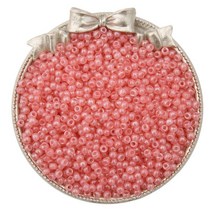5PCS 3mm 고우 모조 옥석 빙종 크림 유리 좁쌀 구슬 수제 DIY 핸드메이드 비즈 태슬 비녀 소재 가방, 양홍색, 3mm 한 팩에 약 660개