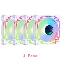 CPU 쿨러 수냉 커스텀 컴퓨터 팬 아우라 싱크 컨트롤러, 3.4Fans - A-RGB - WHITE