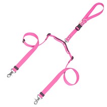 [패피퍼피] 강아지 소형견 중형견 꼬이지 않는 360도 회전 쌍리드줄, 핑크