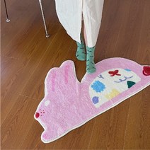 호랑이 캐릭터 러그 거실 카펫 귀여운 토끼 만화 인쇄 불규칙한 모양 털이 침실 깔개 홈 인테리어 ig 부드러운 솜털 폴리 에스터 매트