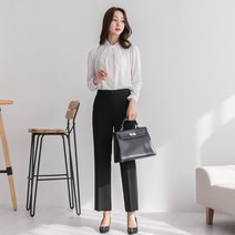 [이헌영]&데칸쇼 뒤 허리밴딩 간절기 일자 정장바지 22AS6003P2