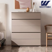 웨스트프롬 무크 그레이 특대형 와이드 5단 서랍장, 색상:그레이