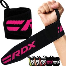 RDX 웨이트 리프팅 손목 랩 지원 IPL USPA 승인 신축성있는 프로 18 인치 코튼 스트랩 엄지 루프 파워 리프팅 바디 빌딩 피트니스 근력 체육관 훈련 WOD 운동 체조 체조 체조, 핑크