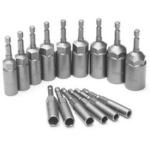 복스알 육각 비스 소켓 임팩 렌치 롱 세트15Pcs 80mm 길이 딥 파워 너트 드라이버 드릴 비트 세트 5.5-19MM, 01 15PCS