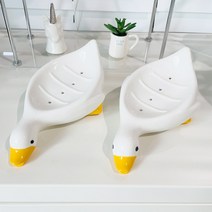 인뮤즈 오리 비누 트레이 물빠짐 비누받침 세라믹 도자기*2개 SET, 2개, 혼합색상