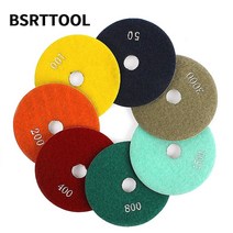 광택기 패드 5인치 6인치 7인치 BSRTTOOL1 조각 100mm 다이아몬드 연마 패드 화강암 대리석 유연한 콘크리, 06 800