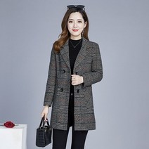 [kirahosi] 여성 겨울 모직 더블 박시 롱 하프 코트