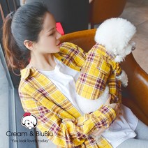 반려동물 셔츠 강아지 견주 커플룩 개플룩 나들이, 초록색_사람 프리사이즈