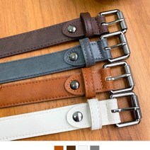 파이프메달 포인트 벨트 소가죽 벨트 남녀공용 2줄미싱 클래식 스타일 포인트 정장 청바지