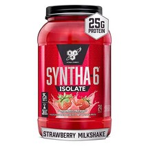 단백질 보충제 BSN SYNTHA-6 Isolate Protein Powder Chocolate Powder with Whey Isolate Milk Flavor: Milksh, Strawberry Milkshake, 24 Servings (Pack of 1)