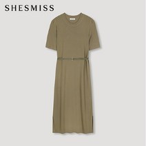 SHESMISS_02 [쉬즈미스] 라운드넥 니트 벨트 원피스_SSKOPM21010_LK