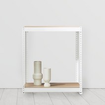 앵글선반 철제 창고 다용도실선반 2단 900 x 700 x 1500, 화이트, 9mm 양면코팅 보드